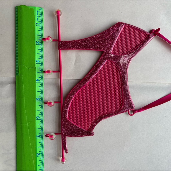 Earring and Jewelry holder- Pink sparkles glittery high heel shoe - Picture 3 of 4